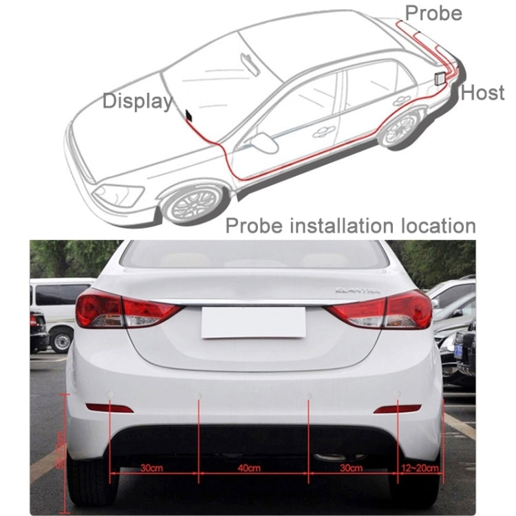 Auto Electromagnetic Back-Up Parking 4 x Sensors, Detecting Distance: 0.3-3m