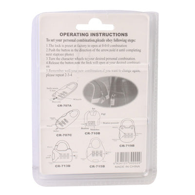 3 Digits Portable Mini Combination Lock / Tool Knife, Combination Lock