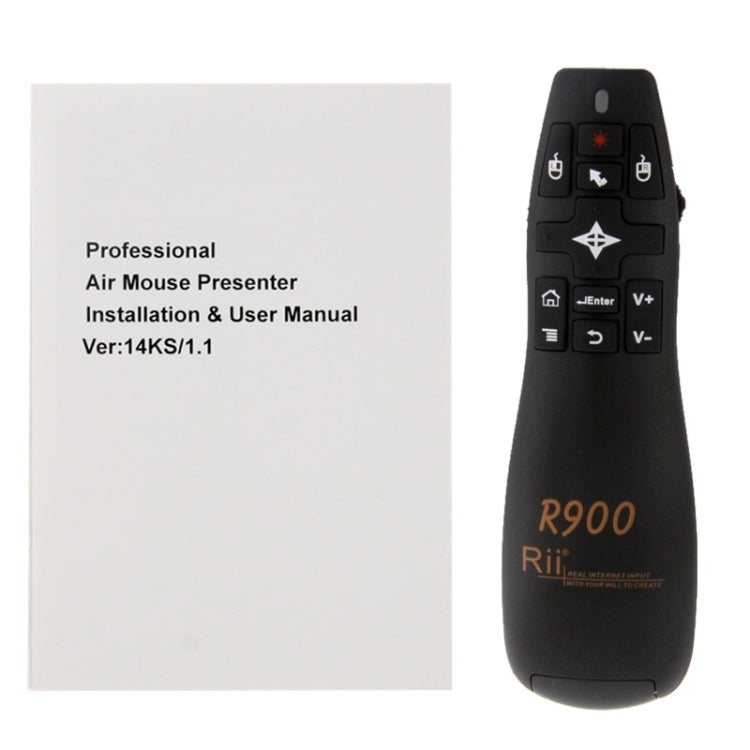 2.4G Wireless Presenter Laser Pointer Fly Mouse Rii Professional Air Mouse R900 for HTPC / Android TV BOX / PS3 / XBOX360 / Tablet PC (K14 R900), K14 R900