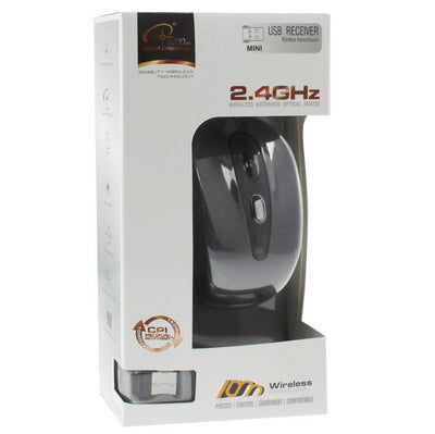 2.4GHz Wireless Optical Mouse with USB Receiver, Plug and Play, Working Distance up to 10 Meters