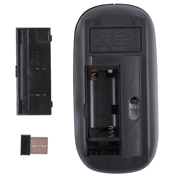 2.4GHz Wireless Ultra-thin Laser Optical Mouse with USB Mini Receiver, Plug and Play