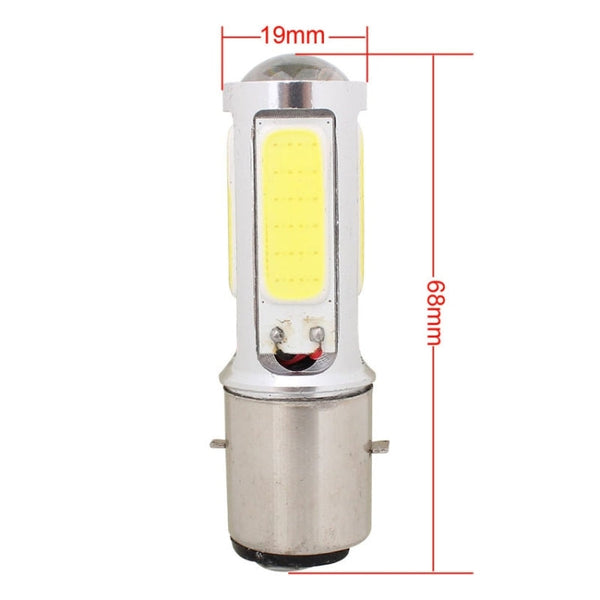 BA20D 1250LM 20W + 5W 5 x COB LED White Light Motorcycle Brake Light Lamp Bulb, DC 12V