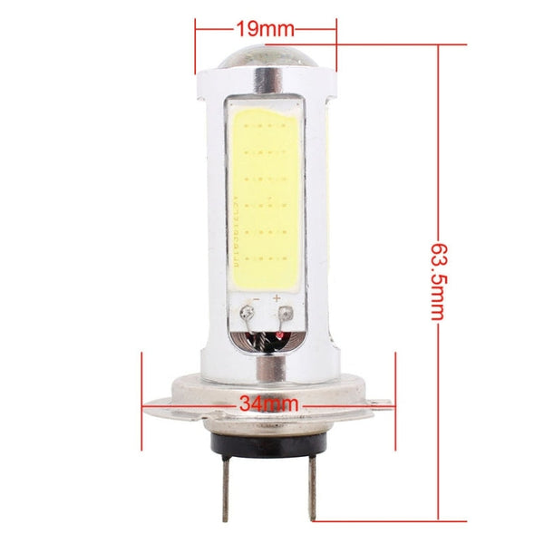 2PCS H7 1250LM 20W + 5W 5 x COB LED White Light Car Front Fog Lamp Bulb, DC 12V