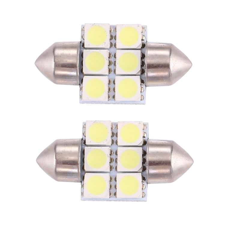 2 PCS 31mm Super White 6 LED Car Bulb Reading Light