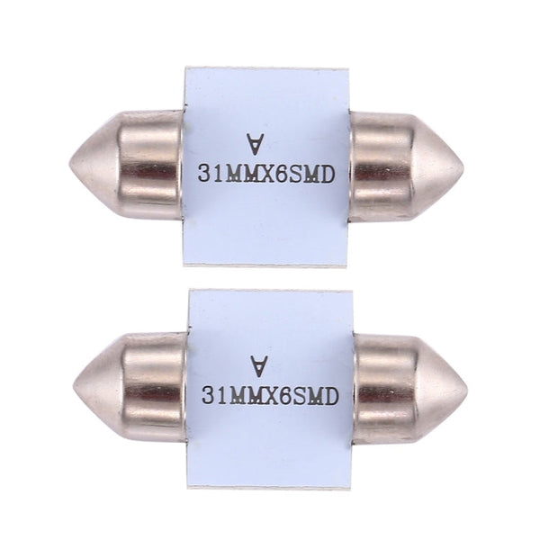 2 PCS 31mm Super White 6 LED Car Bulb Reading Light