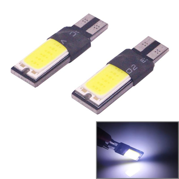 2 PCS T10 3W 160-180LM 2 LED Ice Blue COB LED Decode Car Clearance Lights Lamp, DC12V
