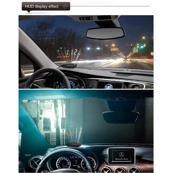 A1 2.0 inch Car GPS HUD Head Up Display Vehicle-mounted Security System, Support Speed & Real Time & Altitude & Over Speed Alarm & Compass & MPH & Auto Sleeping & KM & Satellite Signal