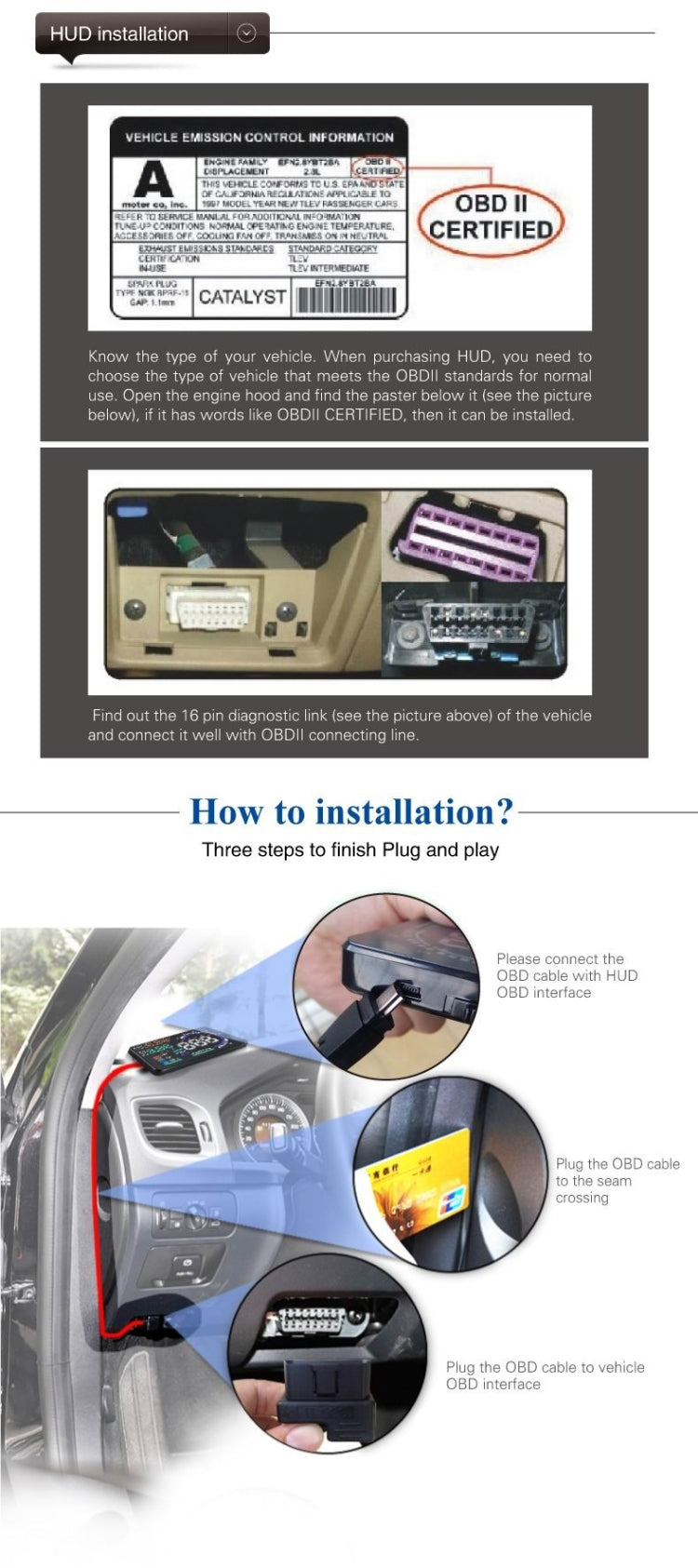 A8 5.5 inch Car OBDII HUD Warning System Vehicle-mounted Head Up Display Projector with LED, Support Fuel Consumption & Over Speed Alarm & Water Temperature & Fault Diagnosis