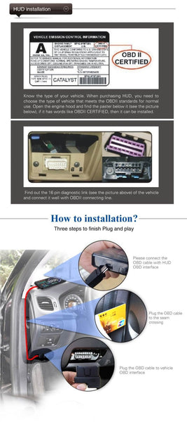 A8 5.5 inch Car OBDII HUD Warning System Vehicle-mounted Head Up Display Projector with LED, Support Fuel Consumption & Over Speed Alarm & Water Temperature & Fault Diagnosis