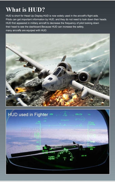 A8 5.5 inch Car OBDII HUD Warning System Vehicle-mounted Head Up Display Projector with LED, Support Fuel Consumption & Over Speed Alarm & Water Temperature & Fault Diagnosis