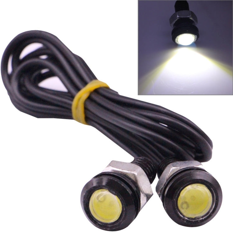 2 PCS 2x 2W Waterproof Eagle Eye Light White LED Light for Vehicles, Cable Length: 60cm