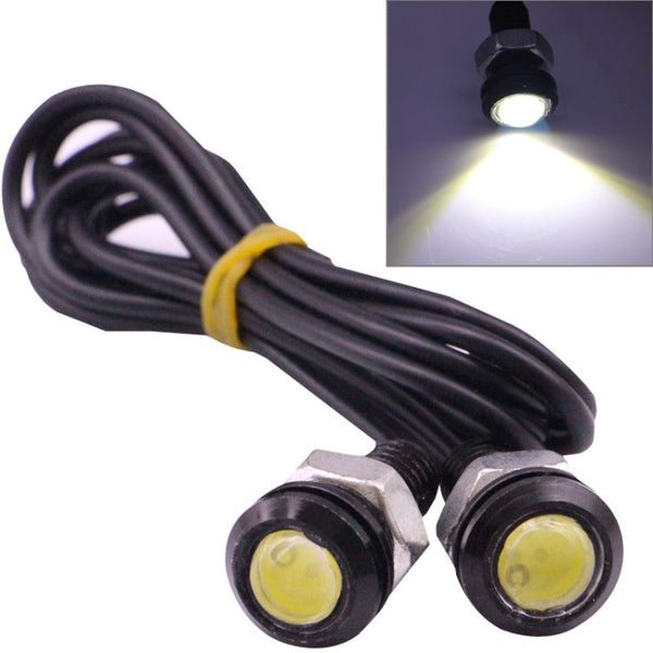 2 PCS 2x 2W Waterproof Eagle Eye Light White LED Light for Vehicles, Cable Length: 60cm