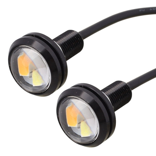 2 PCS  22.5mm 2W 200LM White + Yellow Light 4 LED SMD 5630 Eagle Eye Car Steering Light Daytime Running Light