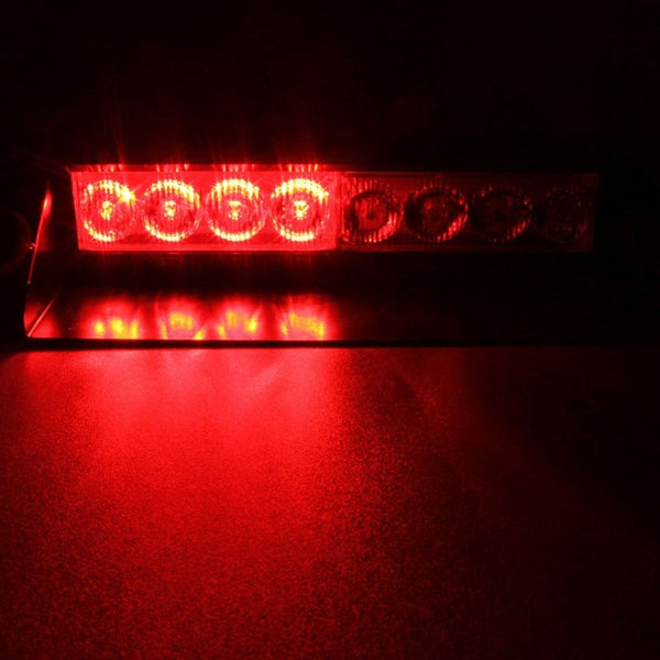 8W 800LM 8-LED 3-Modes Adjustable Angle Car Strobe Flash Dash Emergency Light Warning Lamp with Suckers, DC 12V