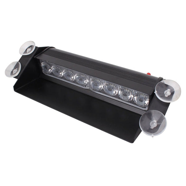 8W 800LM 8-LED 3-Modes Adjustable Angle Car Strobe Flash Dash Emergency Light Warning Lamp with Suckers, DC 12V