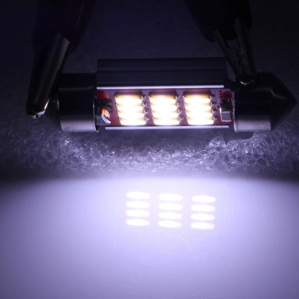 2 PCS 39mm 3.5W 180LM White Light 12 LED SMD 4014 CANBUS License Plate Reading Lights Car Light Bulb