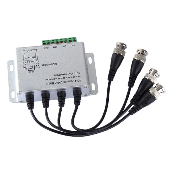 4 CH UTP Passive Video Balun , CCTV Via Twisted Pairs, 4 CH UTP