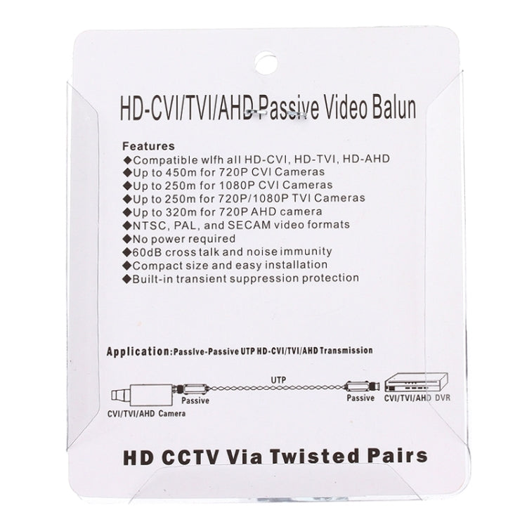 2 PCS 202C-HD CVI/TVI/AHD 1CH Passive Video Balun Coaxial Adapter, 202C-HD