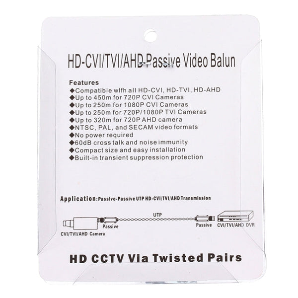 2 PCS 202C-HD CVI/TVI/AHD 1CH Passive Video Balun Coaxial Adapter, 202C-HD