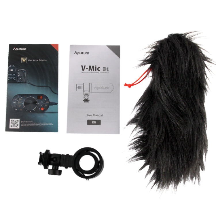 Aputure V-MIC D1 Directional Condenser Shotgun Microphone, Support 360 Degree Pan / 180 Degree Tilt