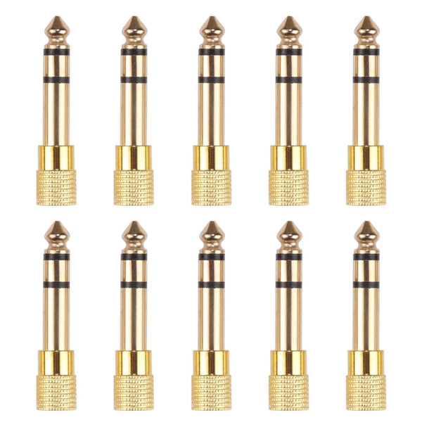 6.35mm Male to 3.5mm Female Audio Jack Adapters (10 Pcs in One Package, the Price is for 10 Pcs), 6.35mm Male to 3.5mm Female