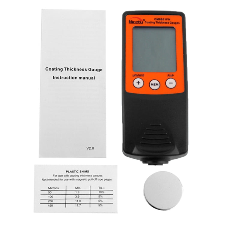 NICETY Coating Thickness Gauge for Measurement of Non-magnetic Coatings on Ferromagnetic Substrates and Electrically Non-conductive Coating on Non-ferrous Metals