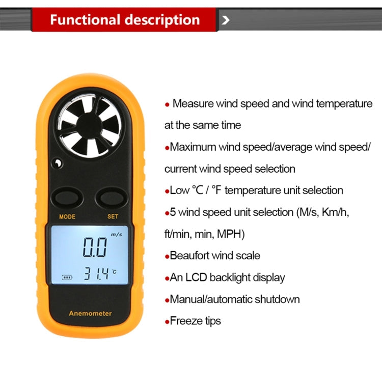 AR-816 Digital Electronic Thermometer Anemometer, AR-816