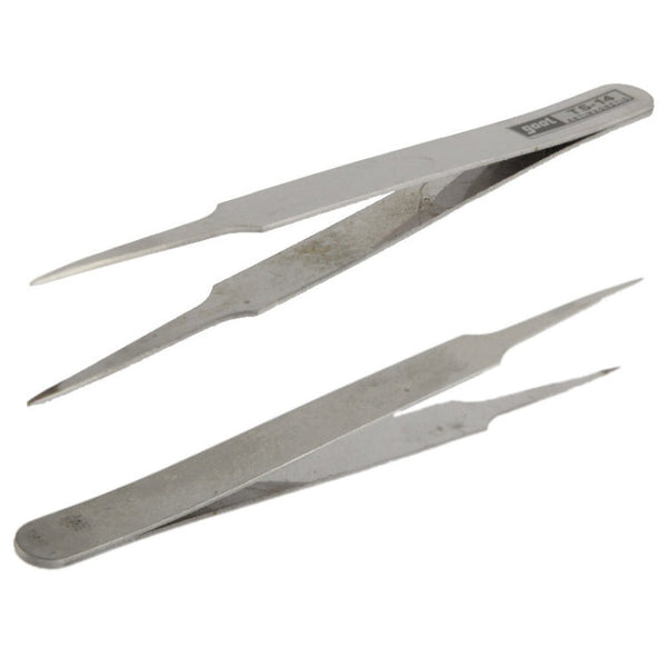 6 PCS Stainless Steel TS-10/ 11/ 12/ 13/ 14/ 15 Straight and Angled Tweezerses, TS-10/ 11/ 12/ 13/ 14/ 15