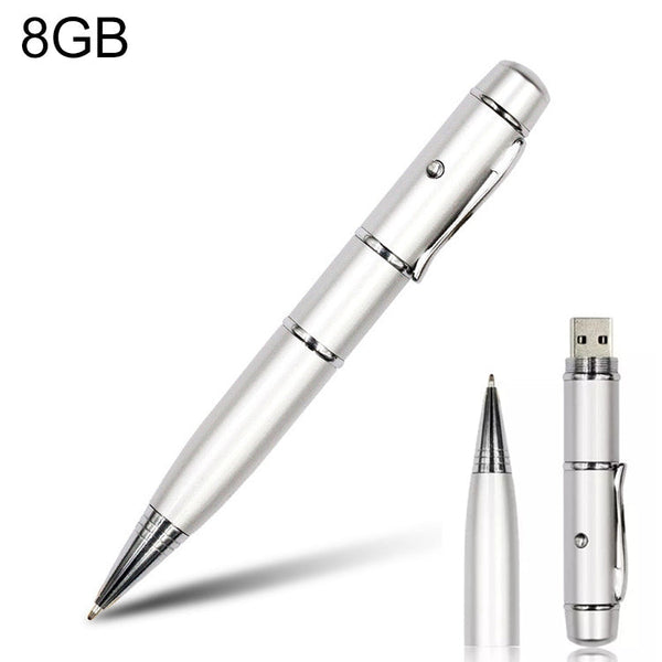 3 in 1 Laser Pen Style USB Flash Disk, Silver (8GB), 8GB (Silver)