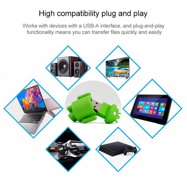 4GB Android Robot Style USB Flash Disk (Green), 4GB