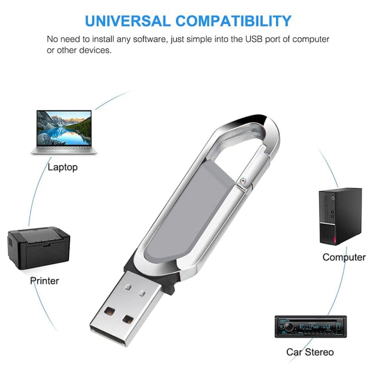 2GB Metallic Keychains Style USB 2.0 Flash Disk (Grey), 2GB (Grey)