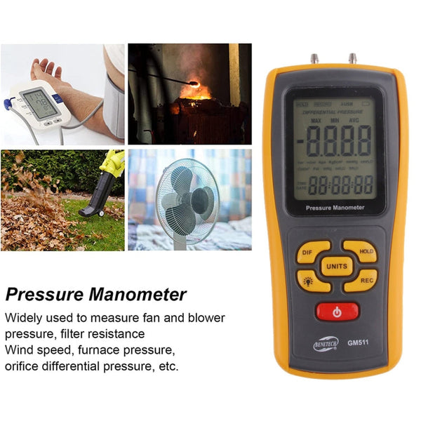 BENETECH GM511 LCD Display Pressure Manometer