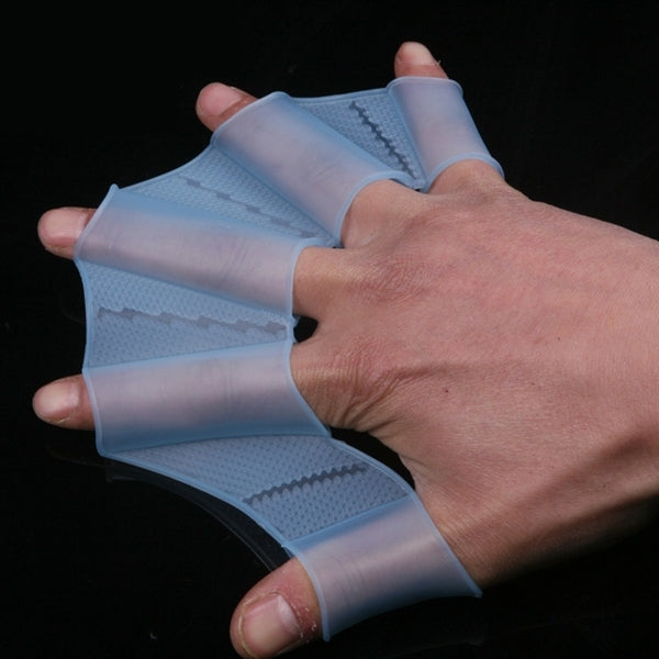 Silicone Swimming Web Fins Hand Flippers Training Gloves, L