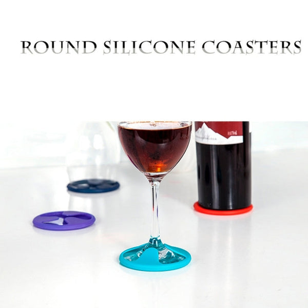 Anti-slip Silicone Red Wine & Tea & Coffee Cup Mat / Cup Lid, Random Color Delivery