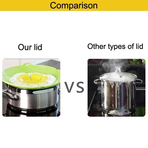 New Spill-Proof, Anti-Flutter and Heat-Resistant Silicone Pot Cover (Ramdom Color Delivery)