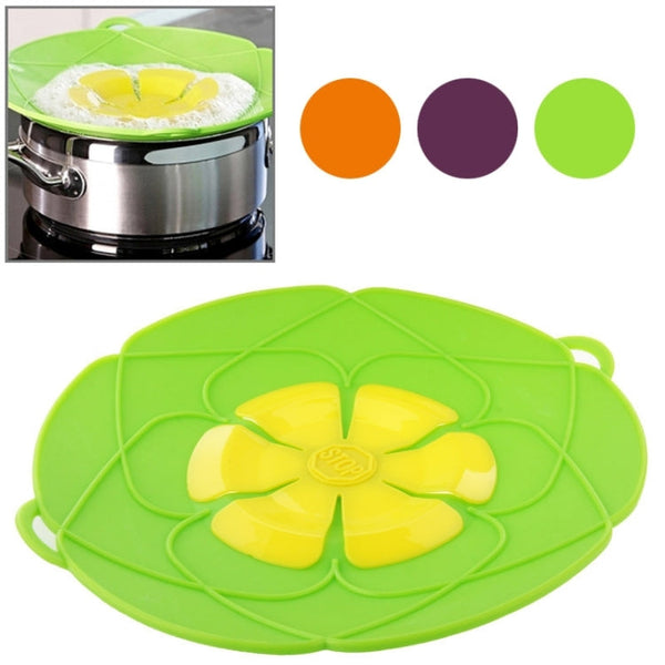 New Spill-Proof, Anti-Flutter and Heat-Resistant Silicone Pot Cover (Ramdom Color Delivery)