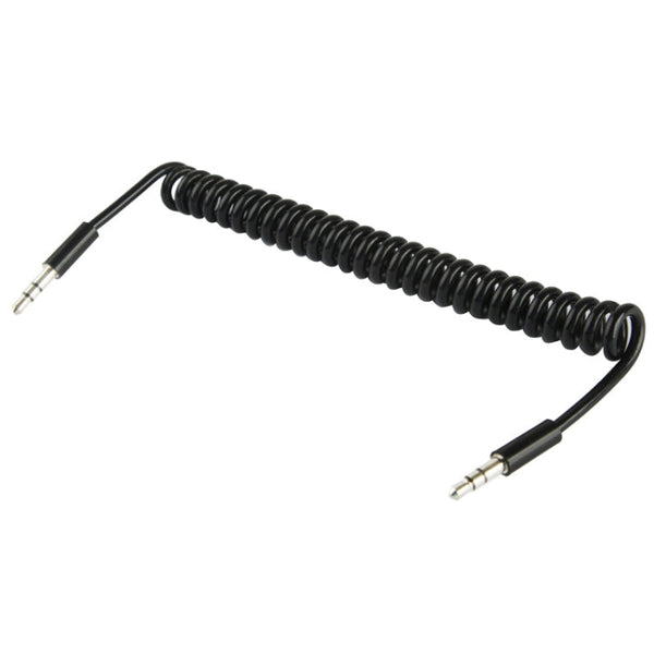 Spring Coiled 3.5mm Aux Cable, Compatible with Phones, Tablets, Headphones, MP3 Player, Car/Home Stereo & More, Length: 20cm up to 80cm