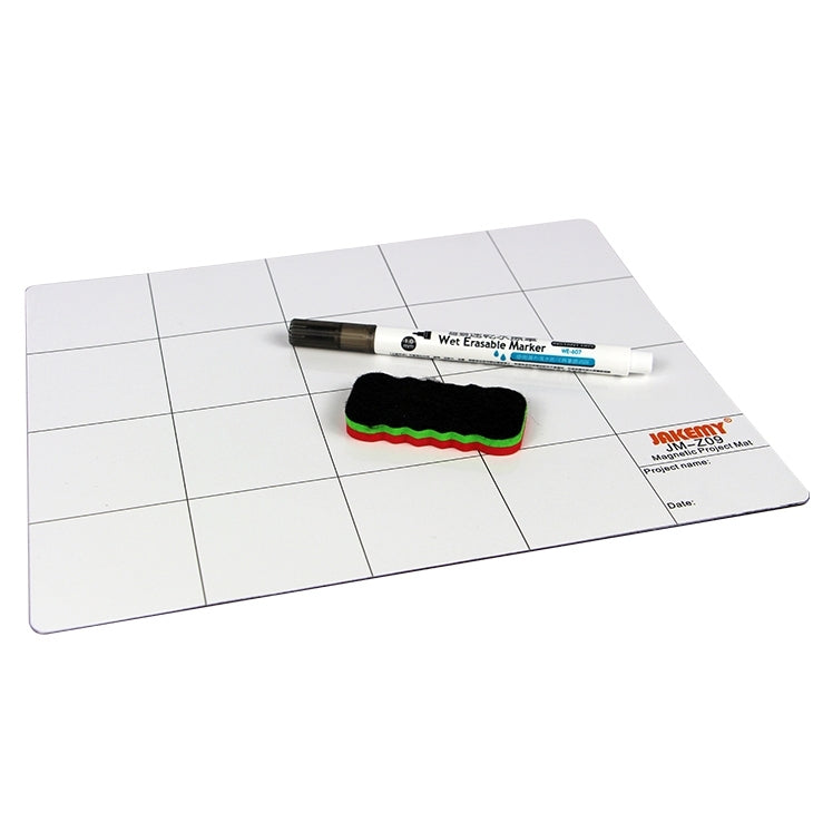 JAKEMY JM-Z09 25cm x 20cm Magnetic Project Mat with Marker Pen for iPhone / Samsung Repairing Tools, JM-Z09