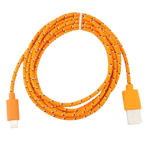 3m Nylon Netting Style USB Data Transfer Charging Cable for iPhone, iPad