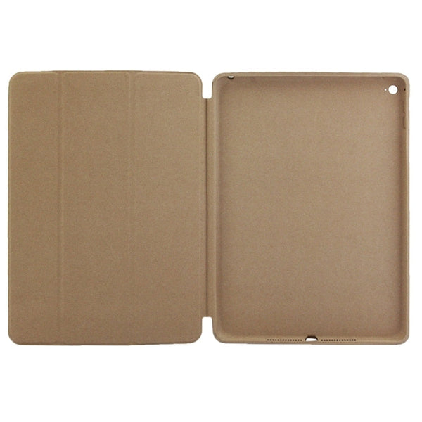 3-fold Naturally Treated Smart Leather Case with Sleep / Wake-up Function & Holder for iPad Air 2