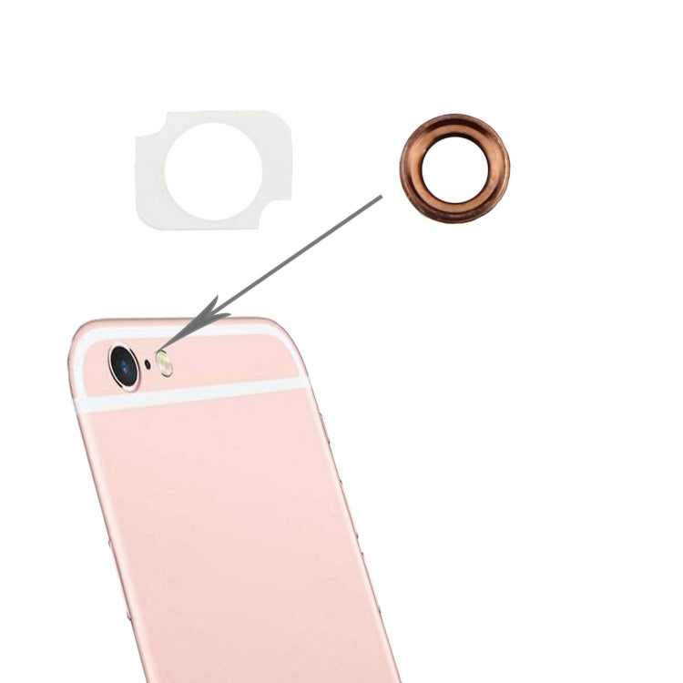 10 Pairs / Set Rear Camera Lens Ring + Flashlight Bracker for iPhone 6 Plus & 6s Plus, Rose Gold, For iPhone 6 Plus