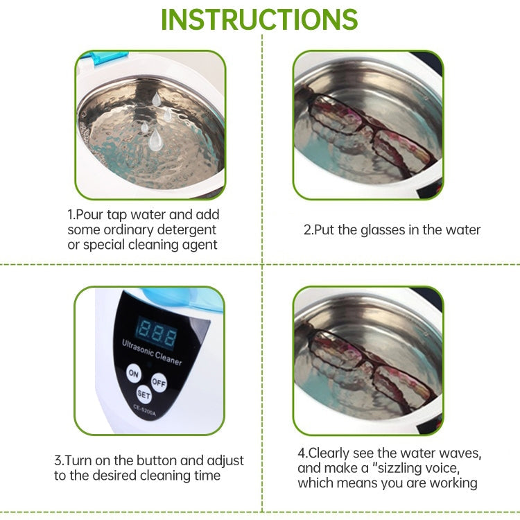 Stainless Steel Tank Digital Ultrasonic Cleaner with LCD Display for Jewelry / Watch / Denture, CE-5200A