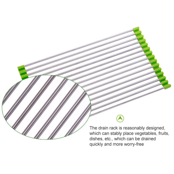 40x24x0.9cm Stainless Steel Folding Drain Rack, Folding Drain Rack