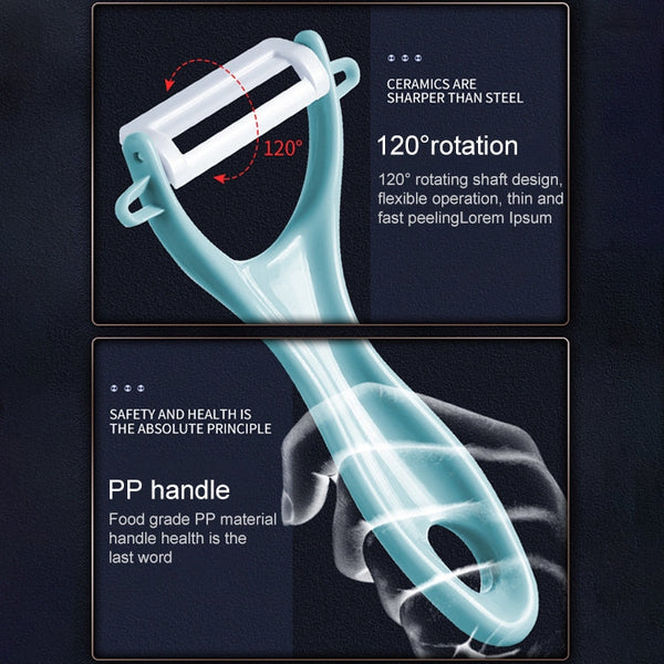T Shaped Ceramic Skin Peeler with Durable ABS Handle, Random Color Delivery, T Shaped Peel Knife