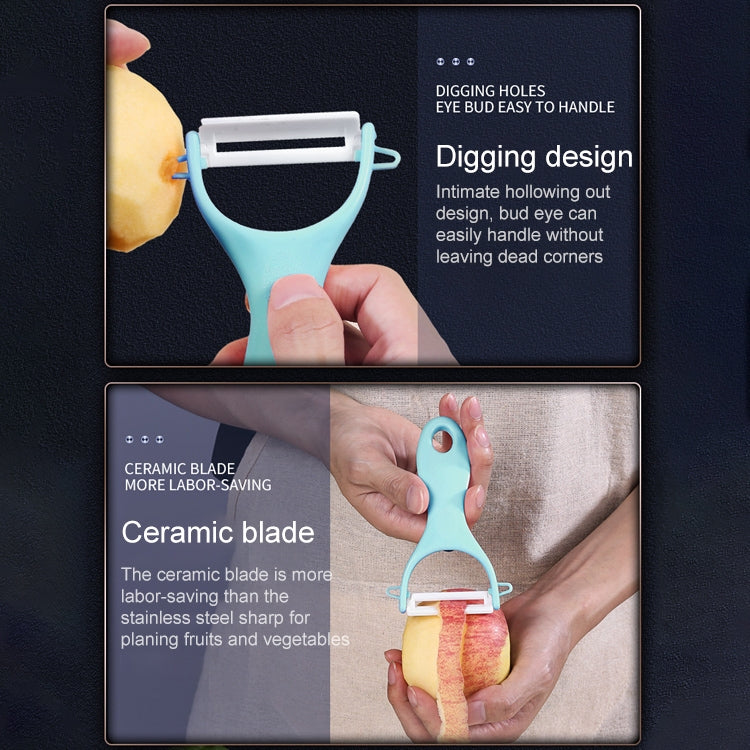 T Shaped Ceramic Skin Peeler with Durable ABS Handle, Random Color Delivery, T Shaped Peel Knife