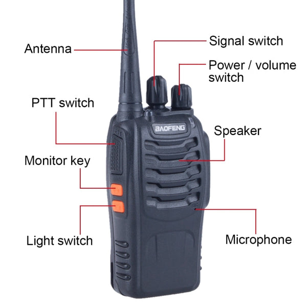 2 PCS BAOFENG BF-888S Portable CB Radio Walkie Talkie Retevis UHF 5W 16CH Radio FM Transceiver