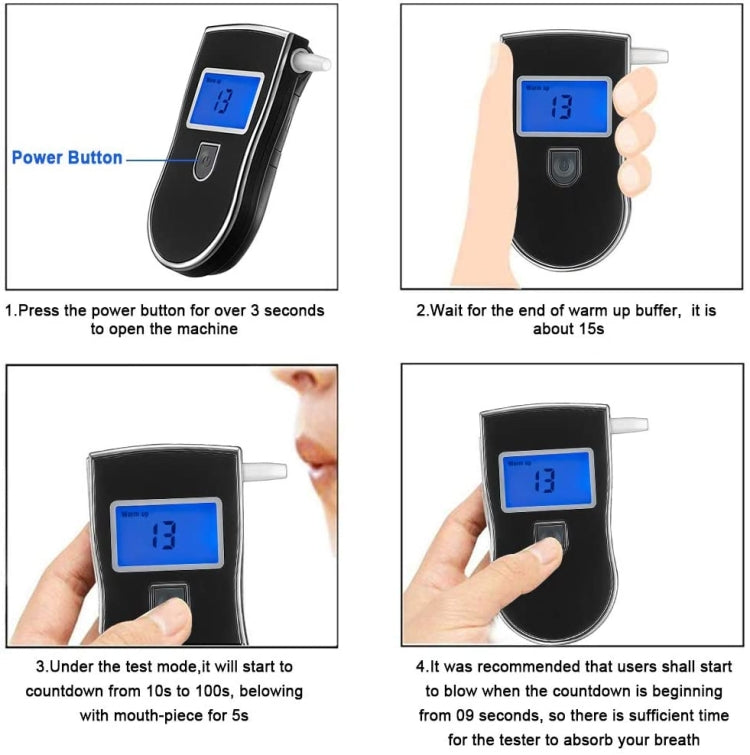 3 digitals LCD Display Breath Alcohol Tester Analyzer
