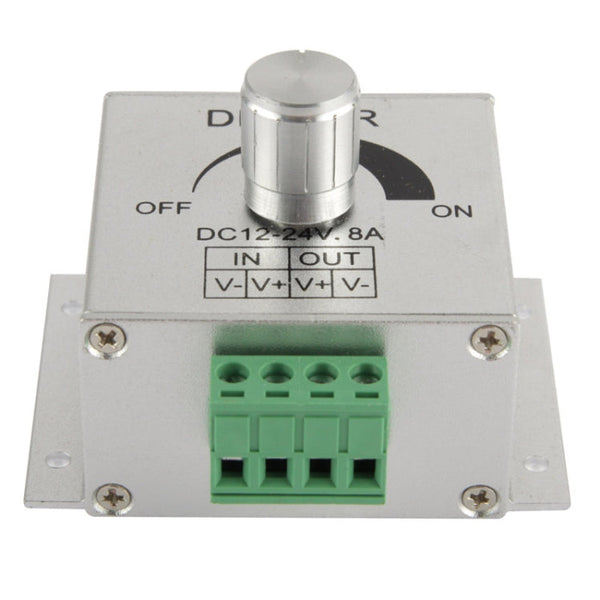 Aluminum Single Color Dimmer Switch LED Dimmer Controller for Strip Light DC12-24V, Output Current: 8A