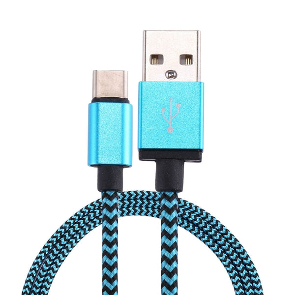 1m Woven Style USB-C / Type-C 3.1 to USB 2.0 Data Sync Charge Cable