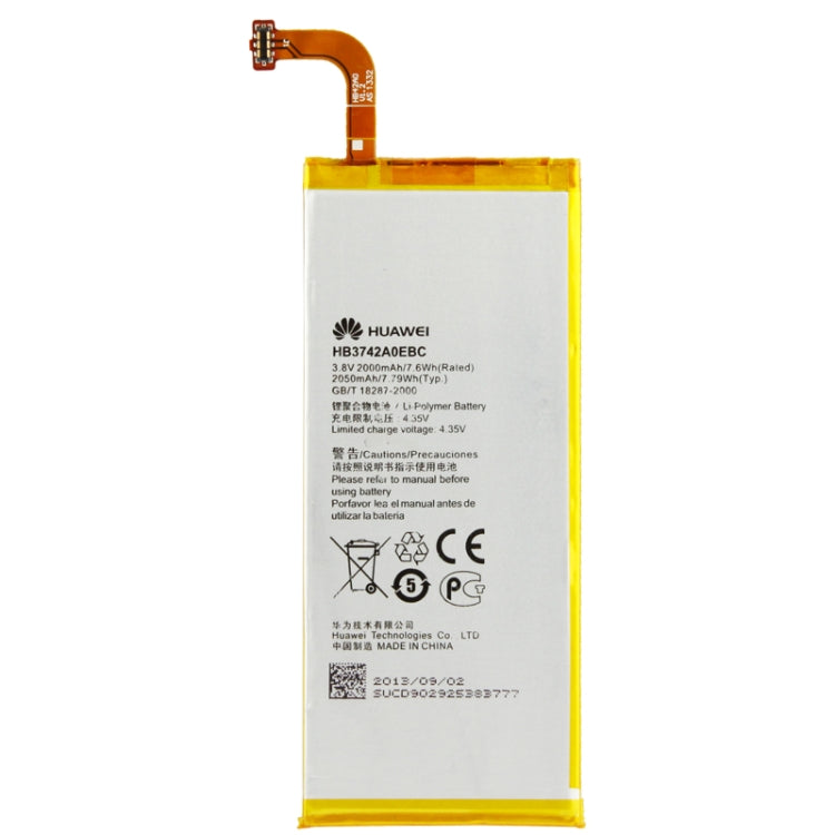 2000mAh Replacement Battery for Huawei Ascend P6(Gold), 2000mAh Gold